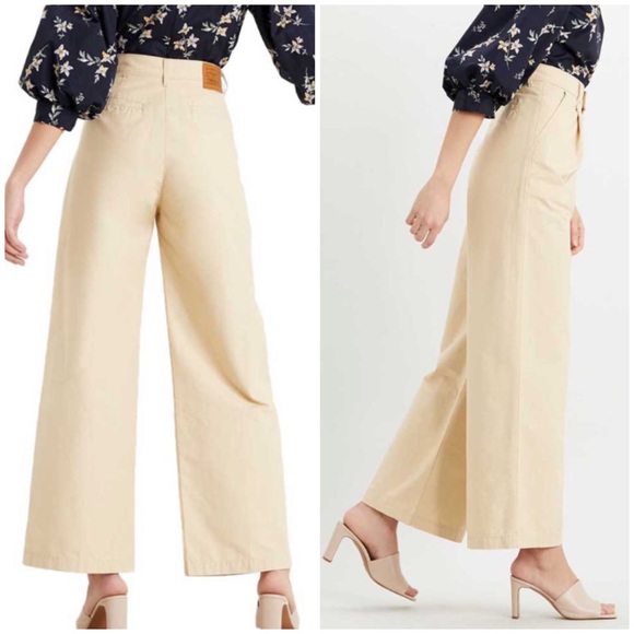 Levi’s Premium High Loose Pleated Twill Pant in Semolina Natural 28” x 32” - Picture 8 of 13